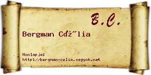 Bergman Célia névjegykártya